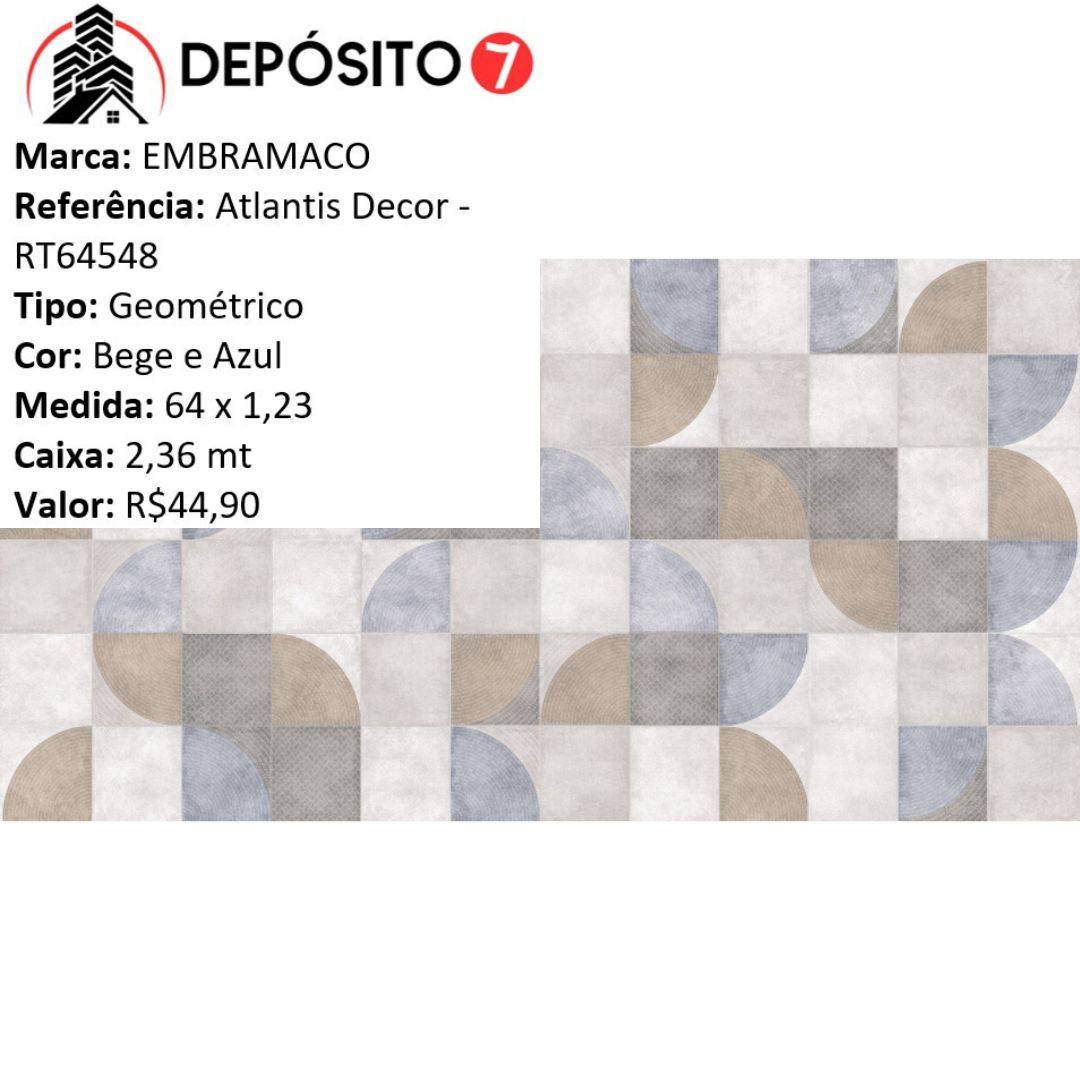 EMBRAMACO PISO RETIFICADO 64 X 1,23 ATLANTIS DECOR RT64548 (CAIXA COM 2,36MT)